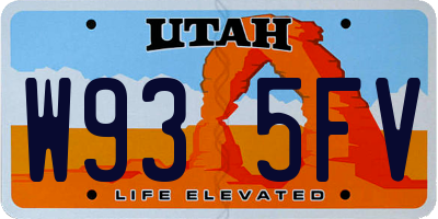 UT license plate W935FV