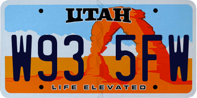 UT license plate W935FW