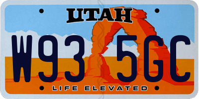 UT license plate W935GC