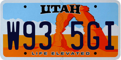 UT license plate W935GI