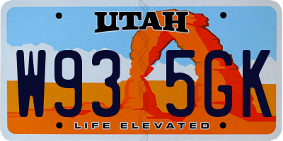 UT license plate W935GK