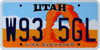 UT license plate W935GL