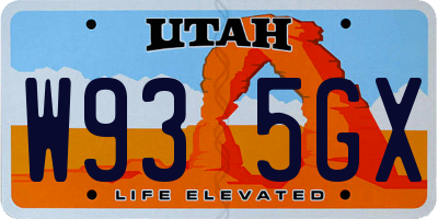 UT license plate W935GX