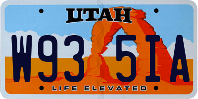 UT license plate W935IA