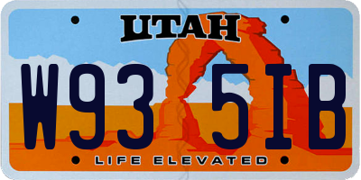 UT license plate W935IB