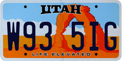 UT license plate W935IG