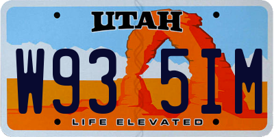 UT license plate W935IM