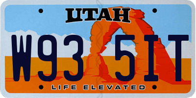 UT license plate W935IT