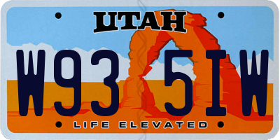 UT license plate W935IW