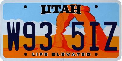 UT license plate W935IZ