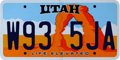 UT license plate W935JA