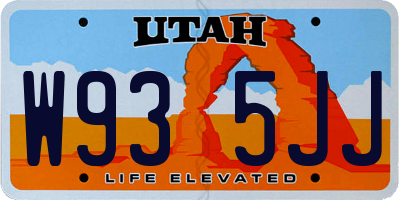 UT license plate W935JJ