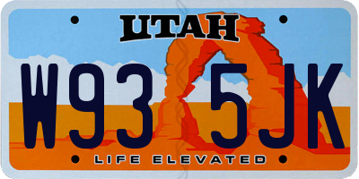 UT license plate W935JK