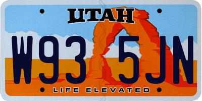UT license plate W935JN