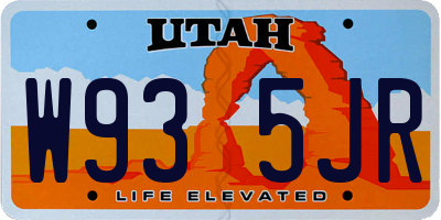 UT license plate W935JR