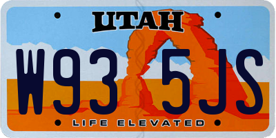 UT license plate W935JS