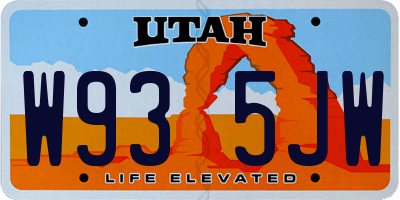 UT license plate W935JW