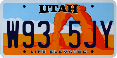 UT license plate W935JY