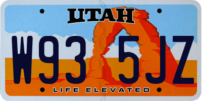 UT license plate W935JZ