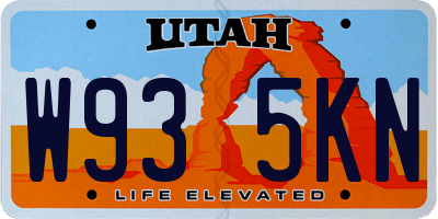 UT license plate W935KN
