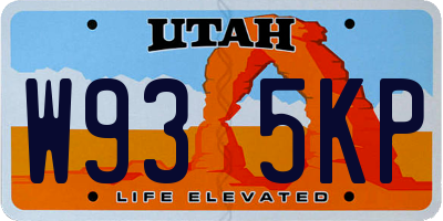 UT license plate W935KP