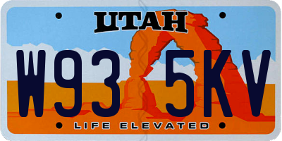 UT license plate W935KV