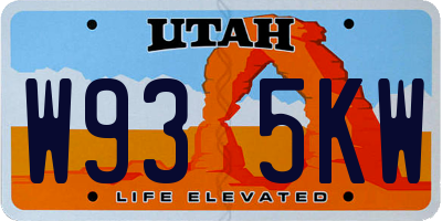 UT license plate W935KW