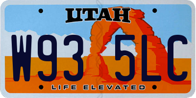 UT license plate W935LC