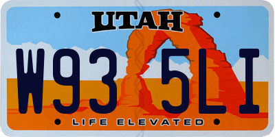 UT license plate W935LI