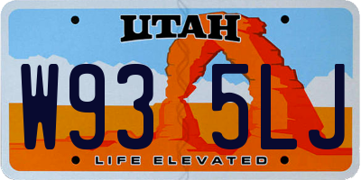 UT license plate W935LJ