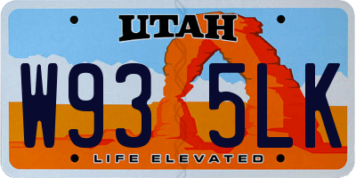 UT license plate W935LK