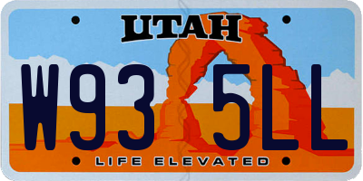 UT license plate W935LL