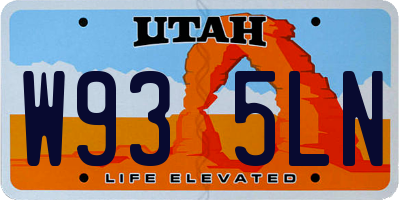 UT license plate W935LN