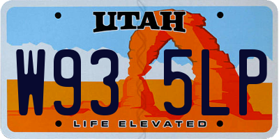 UT license plate W935LP