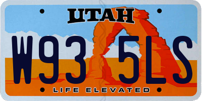 UT license plate W935LS