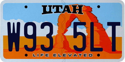 UT license plate W935LT