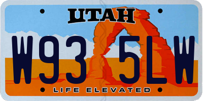 UT license plate W935LW