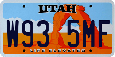 UT license plate W935MF
