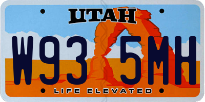 UT license plate W935MH