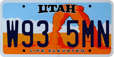 UT license plate W935MN