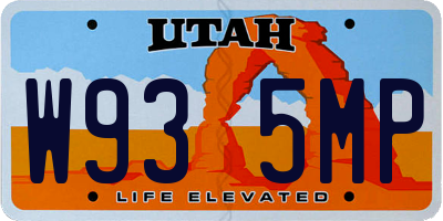 UT license plate W935MP