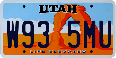 UT license plate W935MU