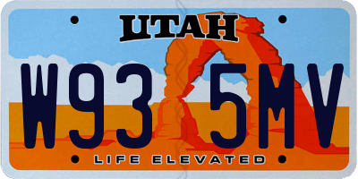 UT license plate W935MV
