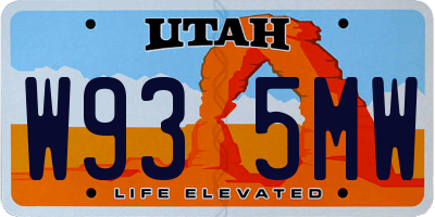 UT license plate W935MW
