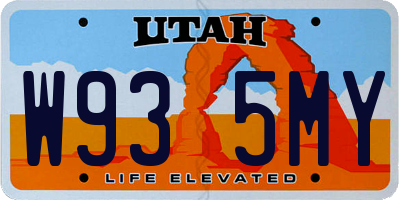 UT license plate W935MY