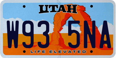 UT license plate W935NA