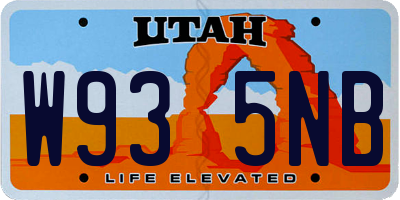 UT license plate W935NB