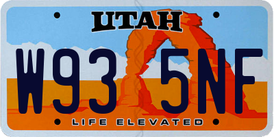 UT license plate W935NF