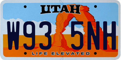 UT license plate W935NH