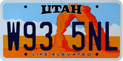 UT license plate W935NL